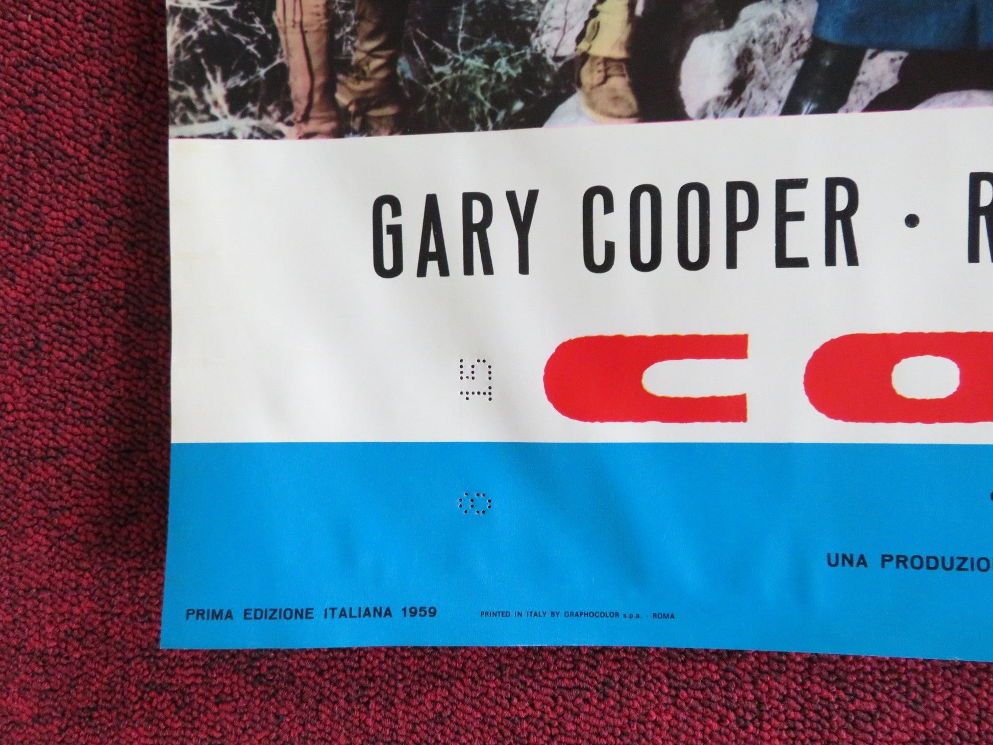 THEY CAME TO CORDURA - J ITALIAN FOTOBUSTA POSTER GARY COOPER RITA HAYWORTH R60s Rendezvous Cinema Movie posters