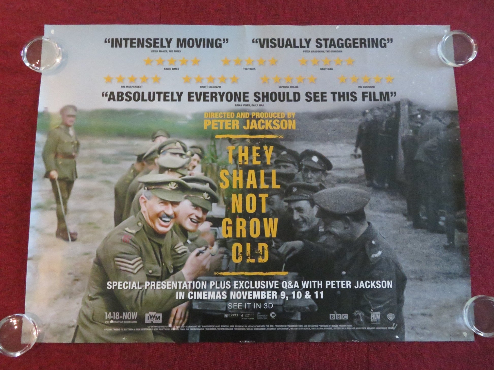 THEY SHALL NOT GROW OLD UK QUAD ROLLED POSTER THOMAS ADLAM WILLIAM ARGENT 2018 Movie posters