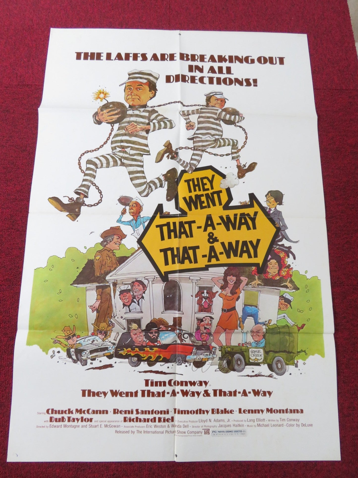 THEY WENT THAT - A - AWAY & THAT - A - AWAY FOLDED US ONE SHEET POSTER CHUCK MCCANN 1978 Rendezvous Cinema Movie posters
