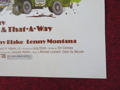 THEY WENT THAT - A - AWAY & THAT - A - AWAY FOLDED US ONE SHEET POSTER CHUCK MCCANN 1978 Rendezvous Cinema Movie posters