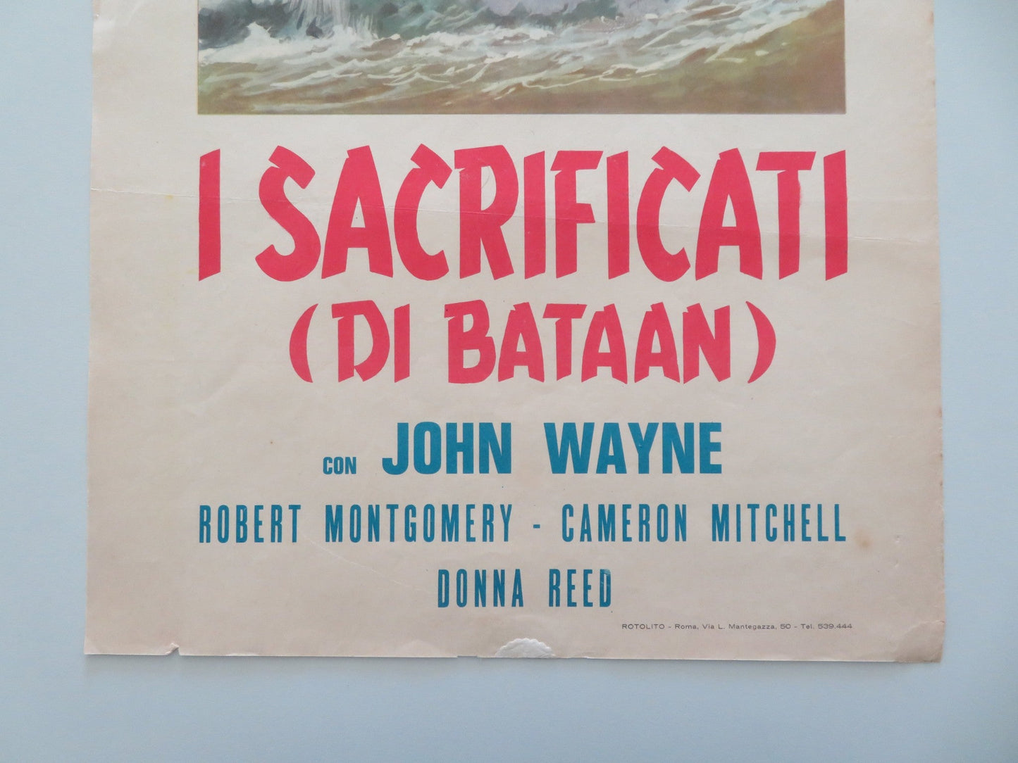THEY WERE EXPENDABLE ITALIAN LOCANDINA POSTER JOHN WAYNE ROBERT MONTGOMERY 1960s Movie posters