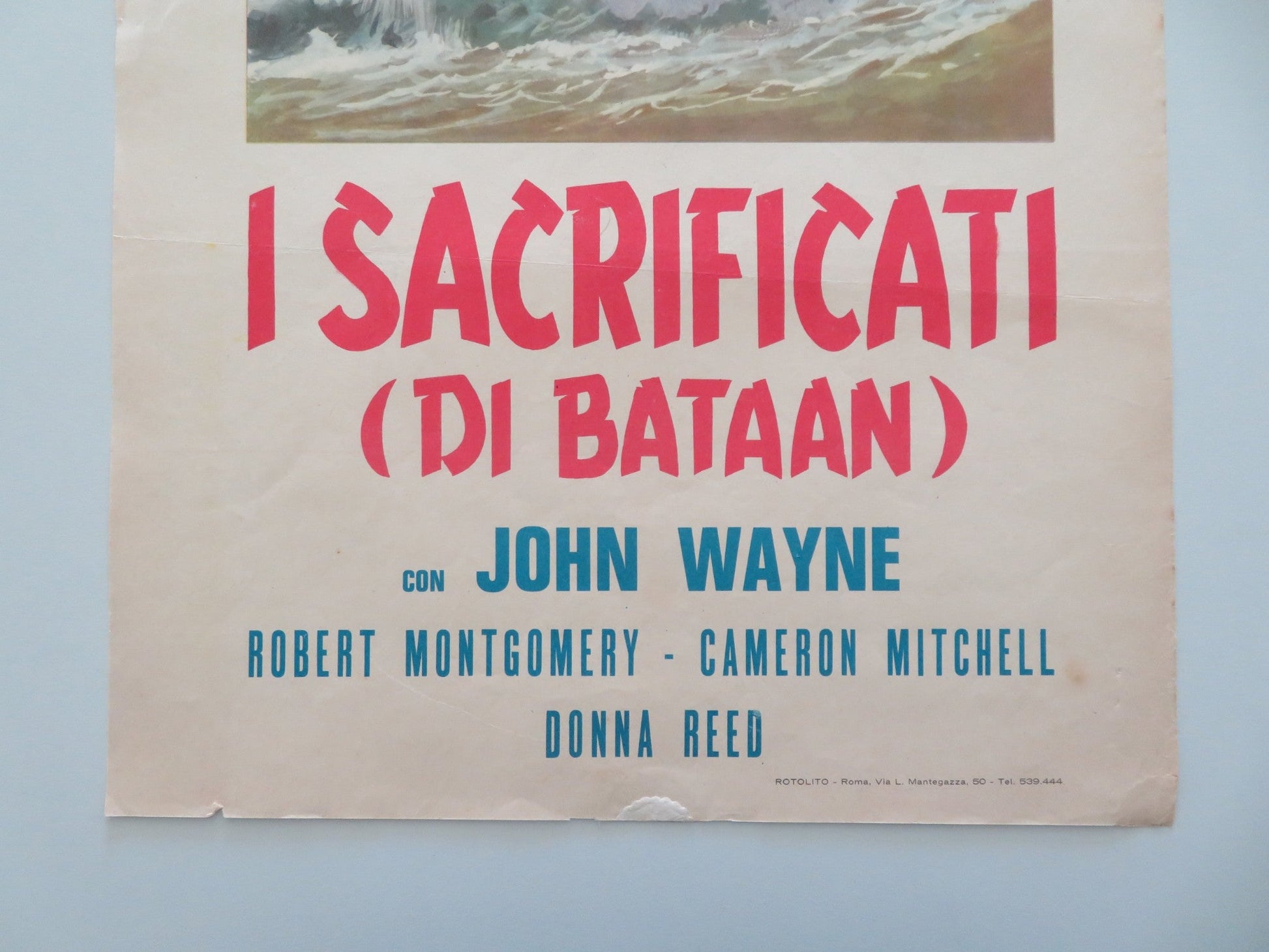 THEY WERE EXPENDABLE ITALIAN LOCANDINA POSTER JOHN WAYNE ROBERT MONTGOMERY 1960s Movie posters