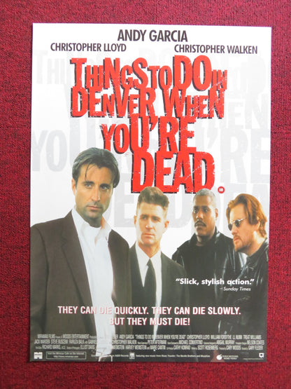 THINGS TO DO IN DENVER WHEN YOU'RE DEAD VHS VIDEO POSTER ANDY GARCIA 1995 Rendezvous Cinema Movie posters