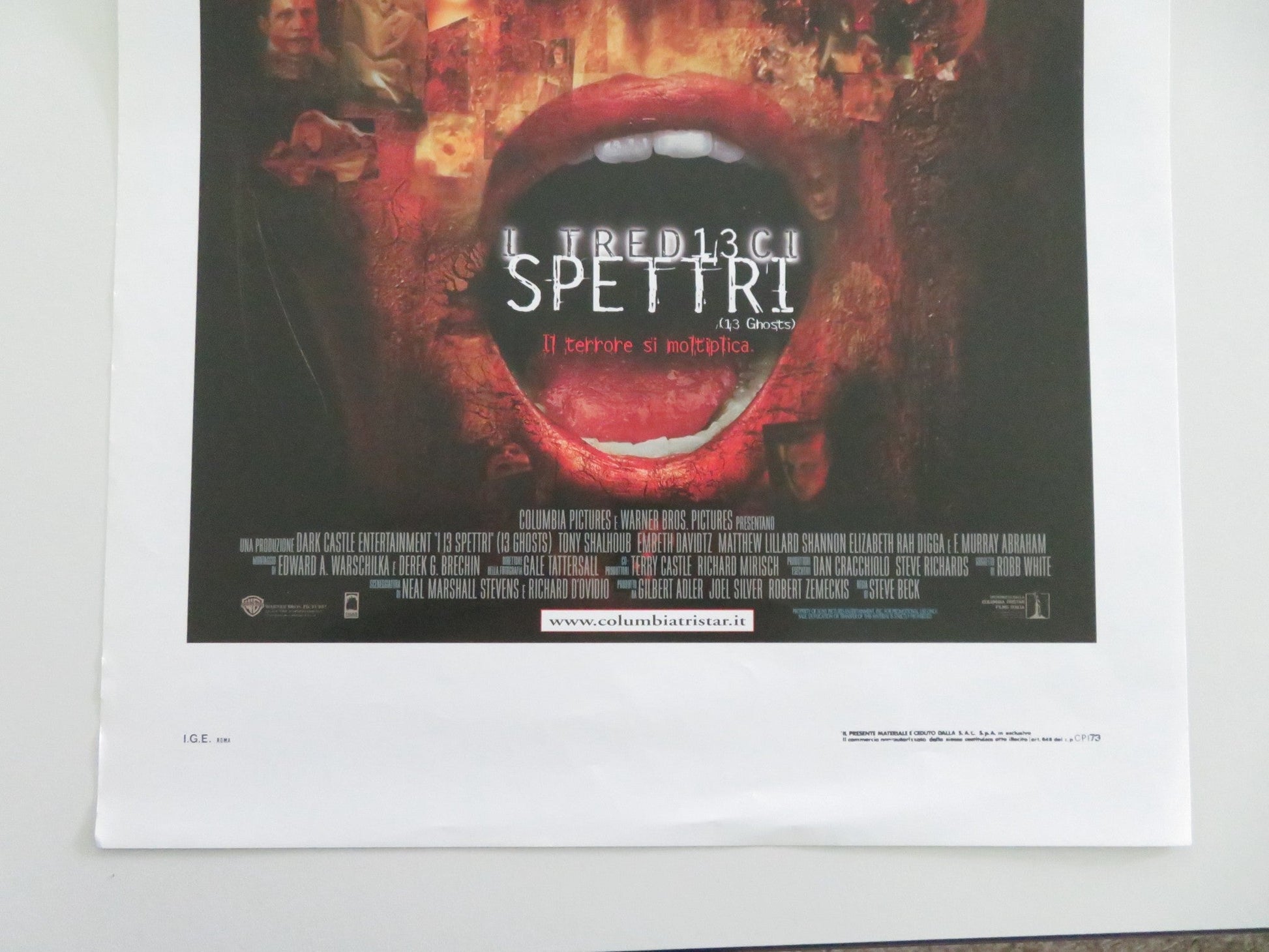 Thir13en Ghosts Italian Locandina Poster Tony Shalhoub Shannon Elizabeth 2001 Movie posters