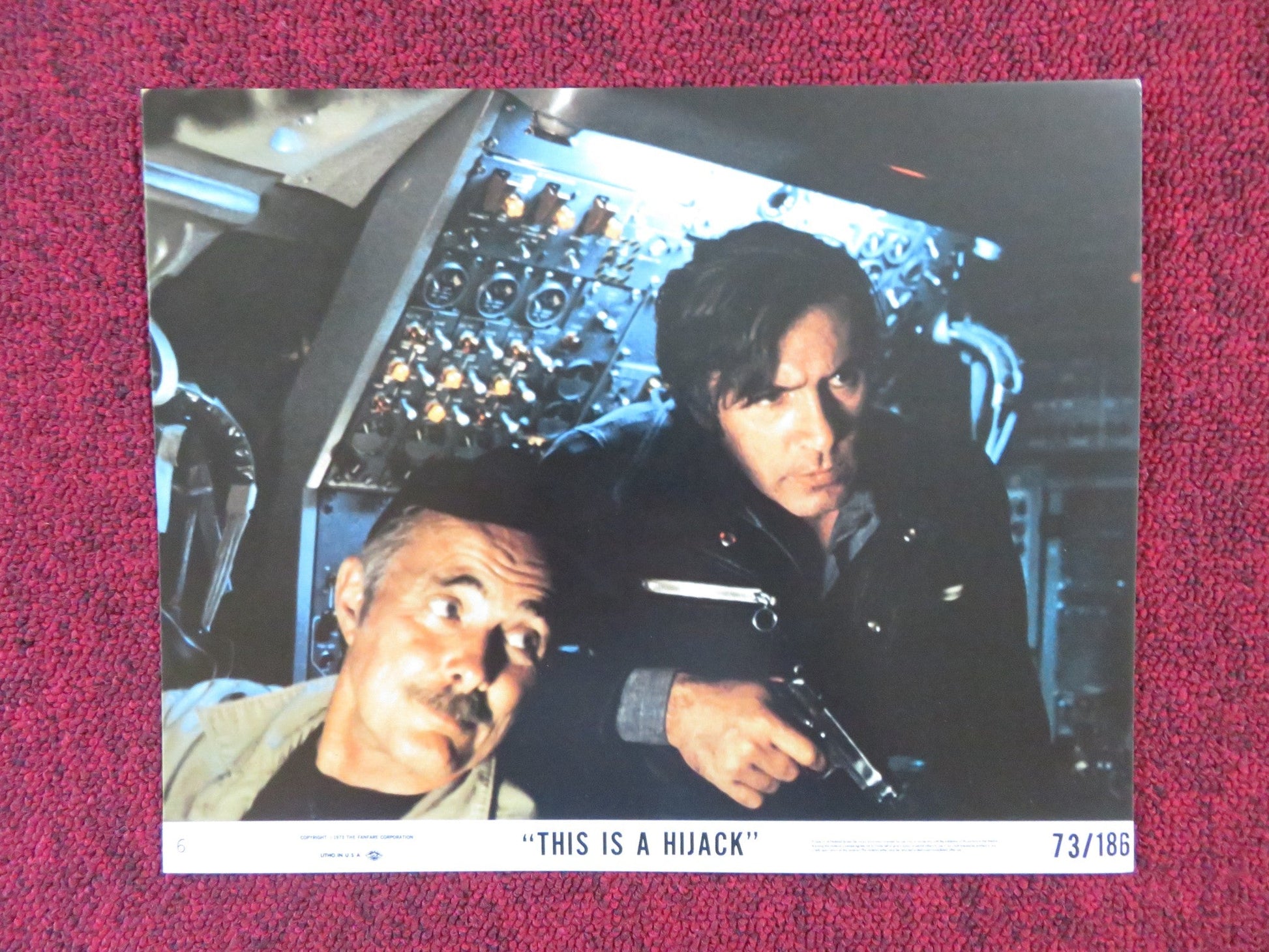 THIS IS A HIJACK - 6 LOBBY CARD ADAM ROARKE NEVILLE BRAND 1973 Rendezvous Cinema Movie posters