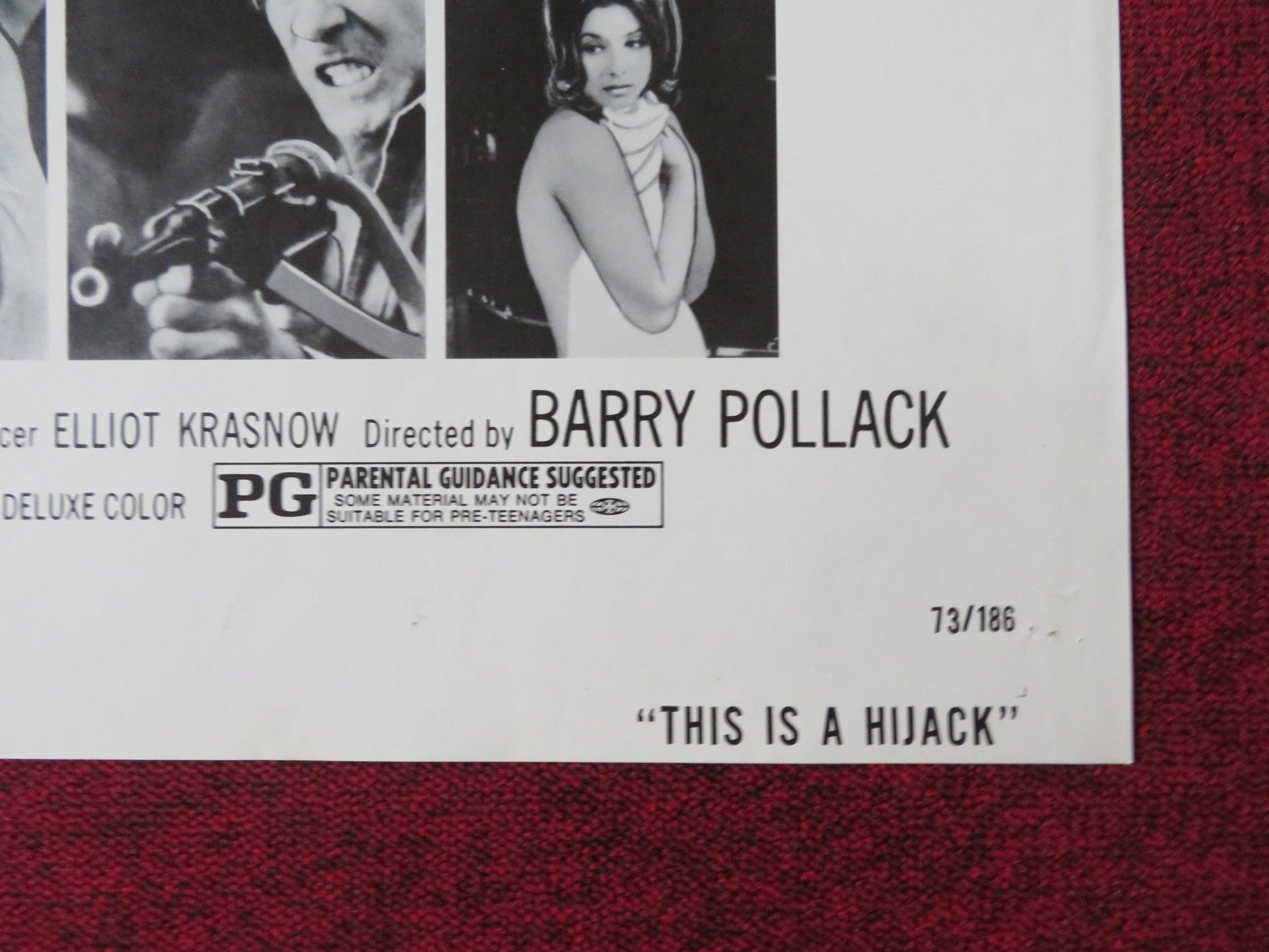 THIS IS A HIJACK FOLDED US ONE SHEET POSTER ADAM ROARKE NEVILLE BRAND 1973 Rendezvous Cinema Movie posters