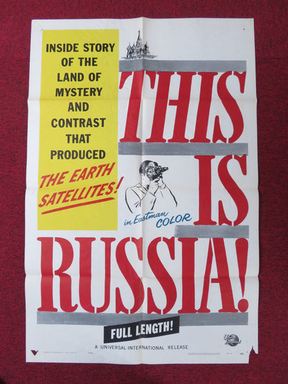 THIS IS RUSSIA! FOLDED US ONE SHEET POSTER CAREY WILSON 1957 Rendezvous Cinema Movie posters