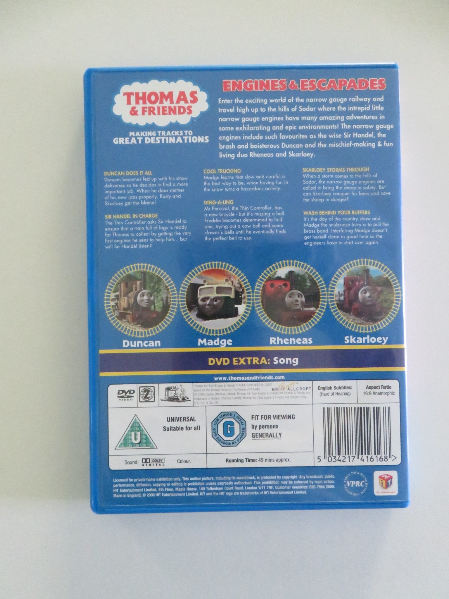 THOMAS & FRIENDS: ENGINES AND ESCAPADES (DVD) MICHAEL ANGELIS 2007 REGION 2 Movie posters