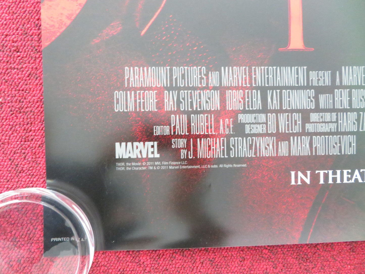 THOR - B ONE SHEET ROLLED POSTER CHRIS HEMSWORTH NATALIE PORTMAN 2011 Movie posters