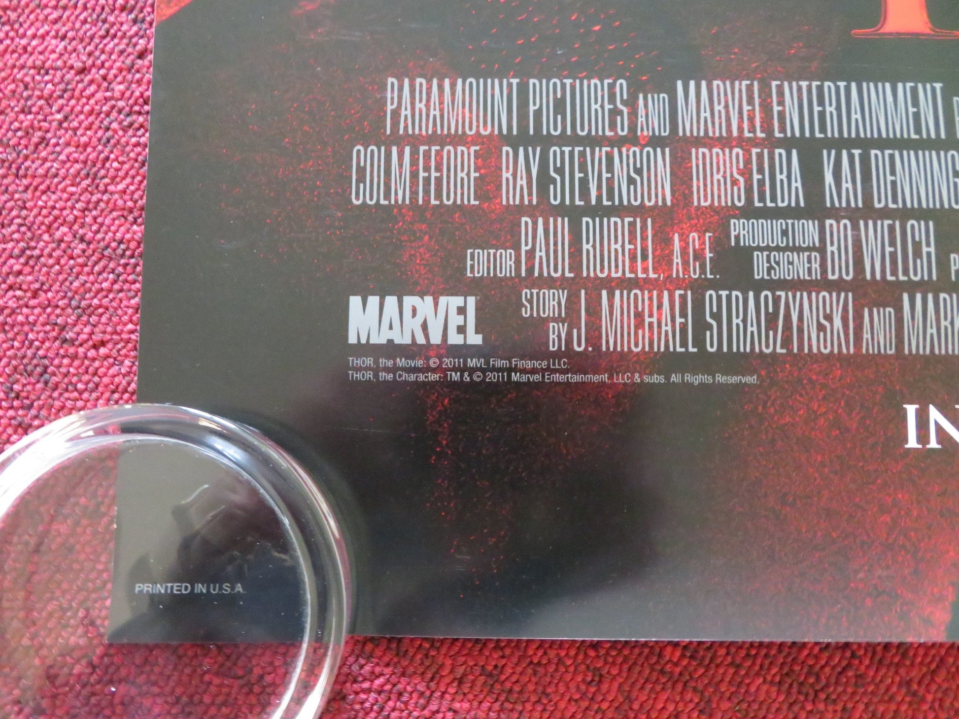 THOR US ONE SHEET ROLLED POSTER CHRIS HEMSWORTH NATALIE PORTMAN 2011 Rendezvous Cinema Movie posters