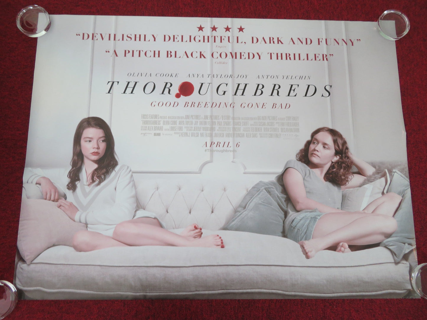 Thoroughbreds UK Quad Rolled Poster Anya Taylor - Joy Olivia Cooke A. Yelchin 2017 Movie posters