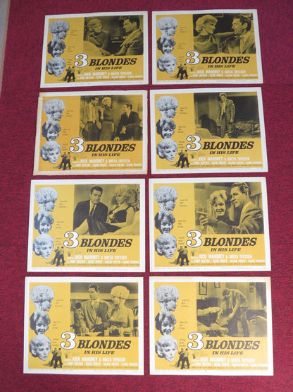 THREE BLONDES IN HIS LIFE US LOBBY CARD FULL SET JOCK MAHONEY GRETA THYSSEN 1962 Rendezvous Cinema Movie posters