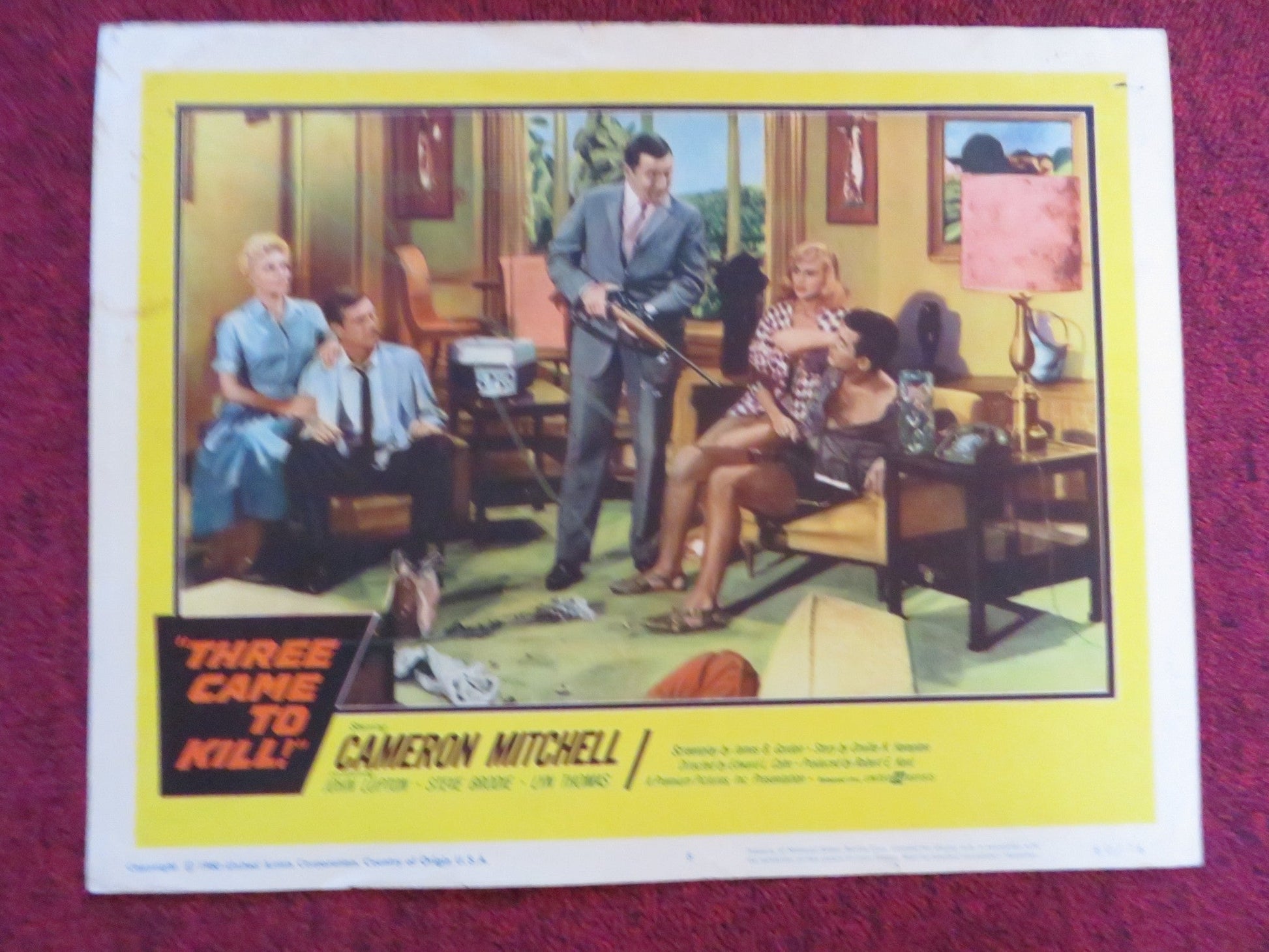 THREE CAME TO KILL US LOBBY CARD FULL SET CAMERON MITCHELL JOHN LUPTON 1960 Rendezvous Cinema Movie posters
