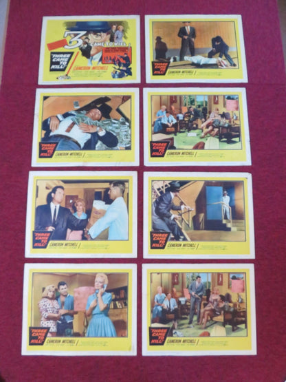 THREE CAME TO KILL US LOBBY CARD FULL SET CAMERON MITCHELL JOHN LUPTON 1960 Rendezvous Cinema Movie posters