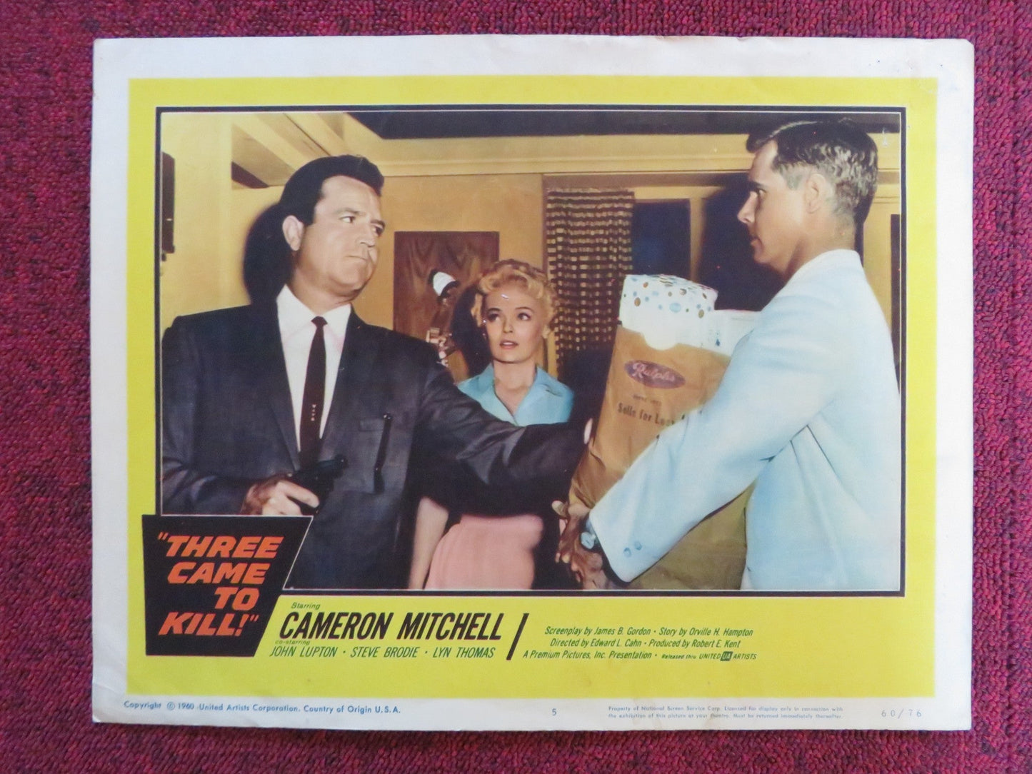 THREE CAME TO KILL US LOBBY CARD FULL SET CAMERON MITCHELL JOHN LUPTON 1960 Rendezvous Cinema Movie posters