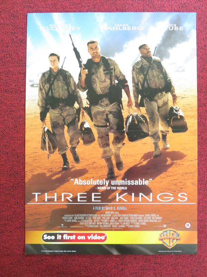 THREE KINGS VHS VIDEO POSTER GEORGE CLOONEY MARK WAHLBERG 1999 Rendezvous Cinema Movie posters