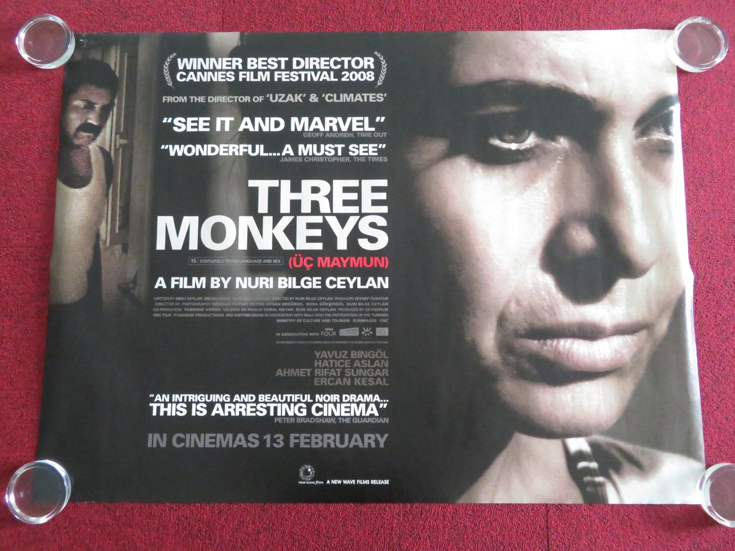 THREE MONKEYS UK QUAD ROLLED POSTER YAVUZ BINGOL HATICE ASLAN 2008 Movie posters
