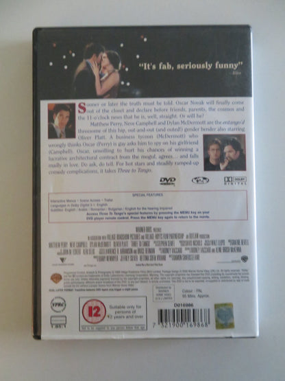 THREE TO TANGO (DVD) MATTHEW PERRY NEVE CAMPBELL 1999 REGION 2 Movie posters