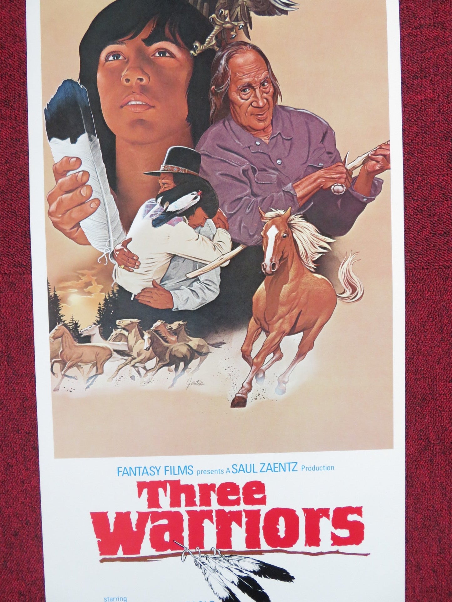 THREE WARRIORS US INSERT POSTER CHARLES WHITE EAGAL LOIS RED ELK 1977 Rendezvous Cinema Movie posters