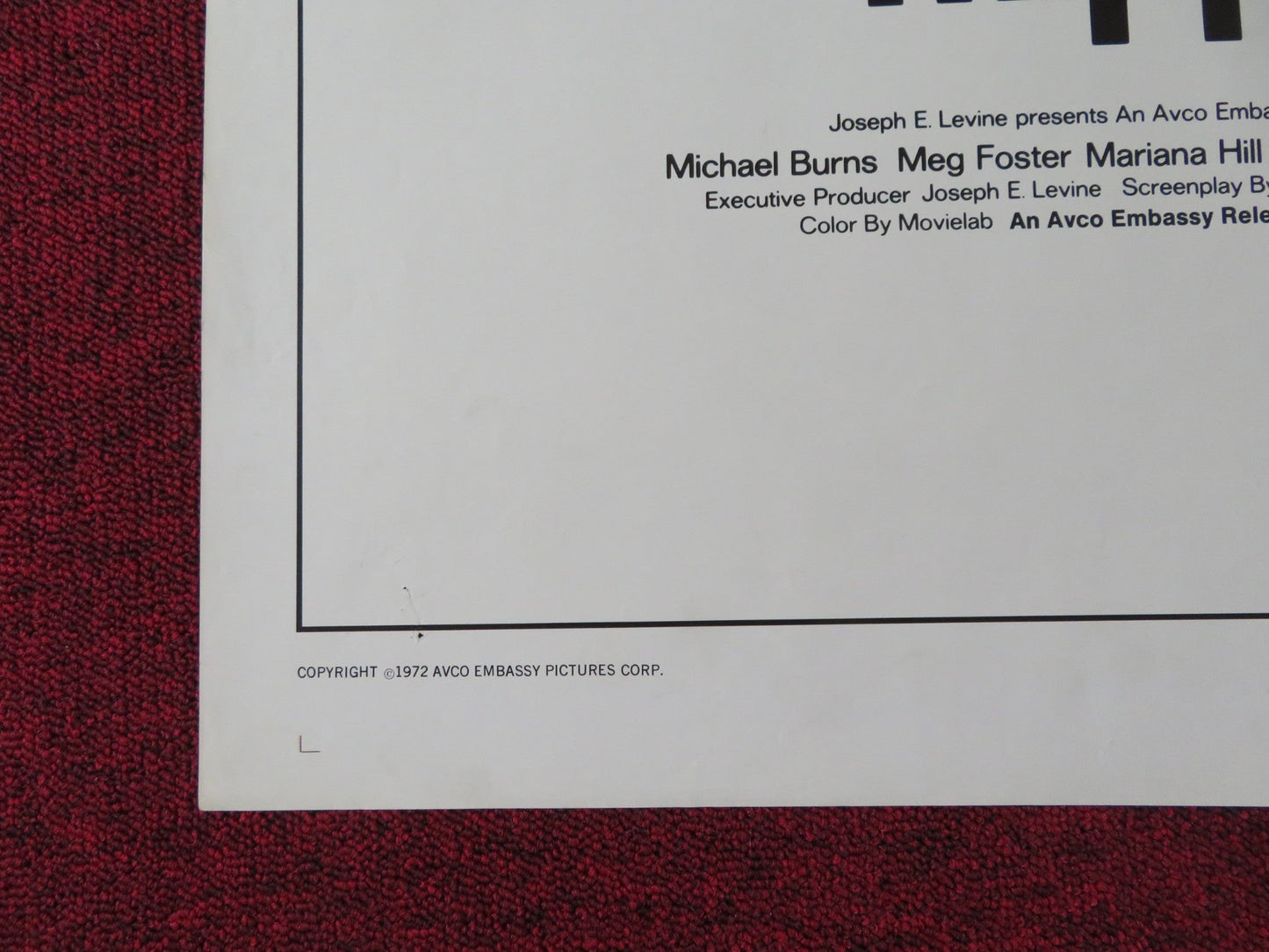 THUMB TRIPPING - STYLE A FOLDED US ONE SHEET POSTER MICHAEL BURNS M. FOSTER 1972 Rendezvous Cinema Movie posters