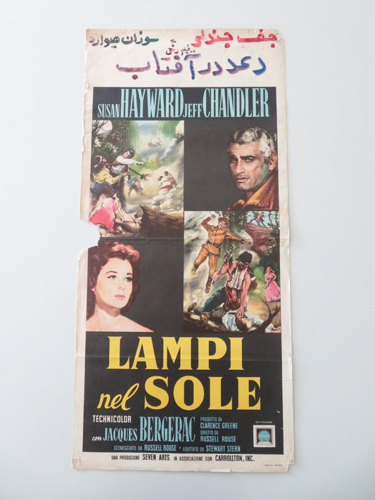 THUNDER IN THE SUN ITALIAN LOCANDINA POSTER SUSAN HAYWARD JEFF CHANDLER 1959 Movie posters