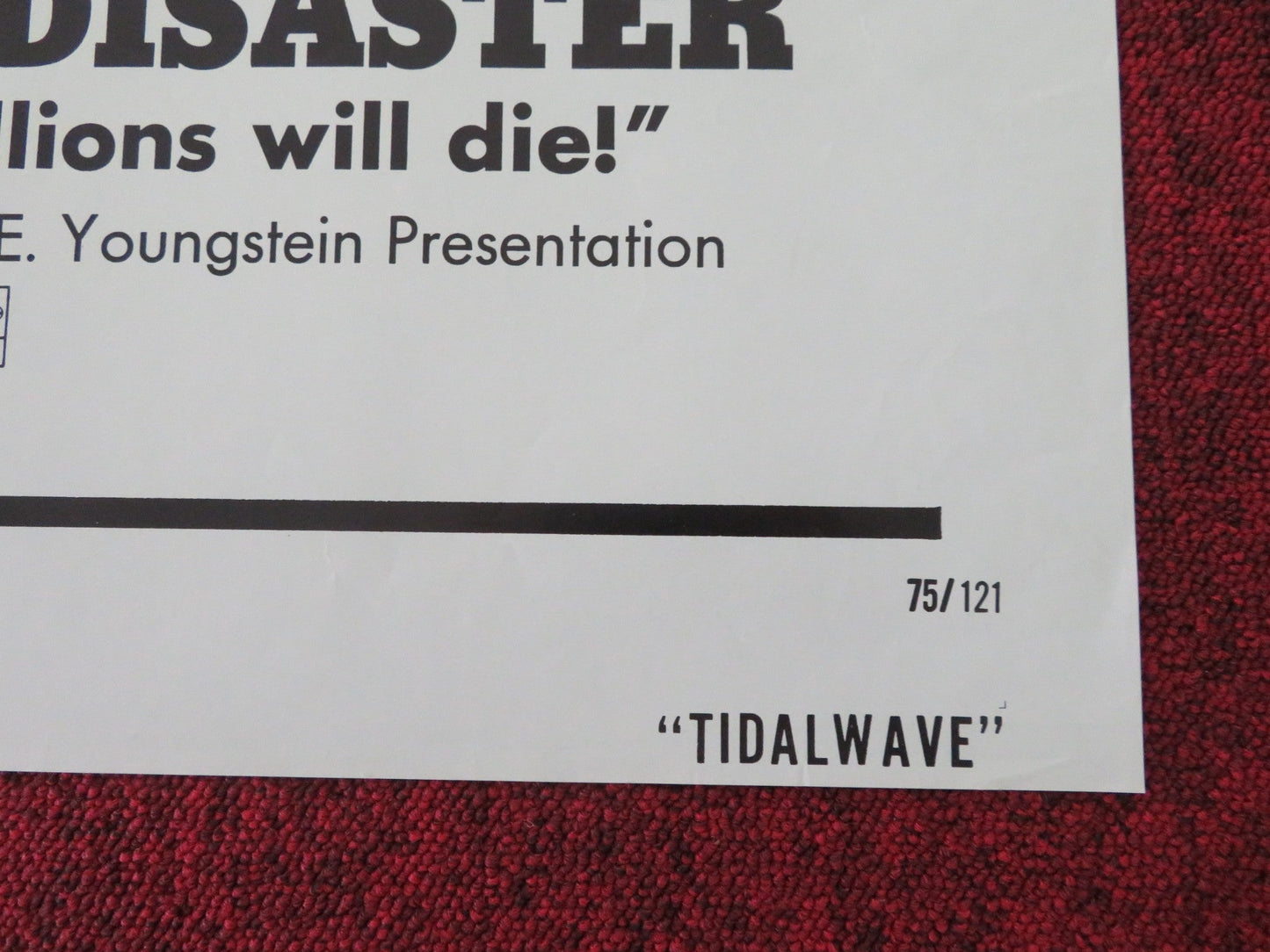 TIDAL WAVE FOLDED US ONE SHEET POSTER LORNE GREENE RHONDA HOPKINS 1975 Movie posters