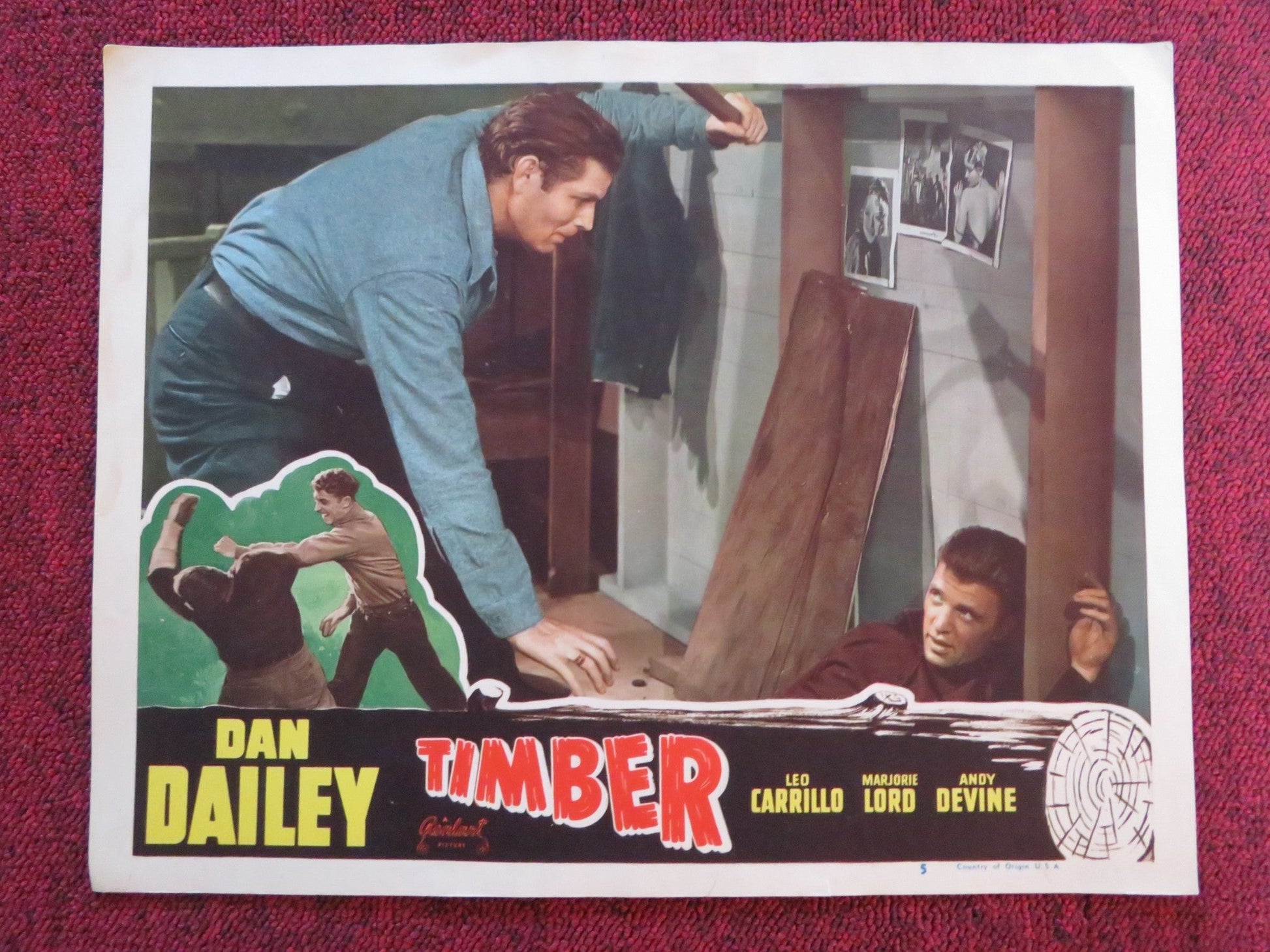 TIMBER! US LOBBY CARD FULL SET DAN DAILEY LEO CARRILLO R1948 Rendezvous Cinema Movie posters