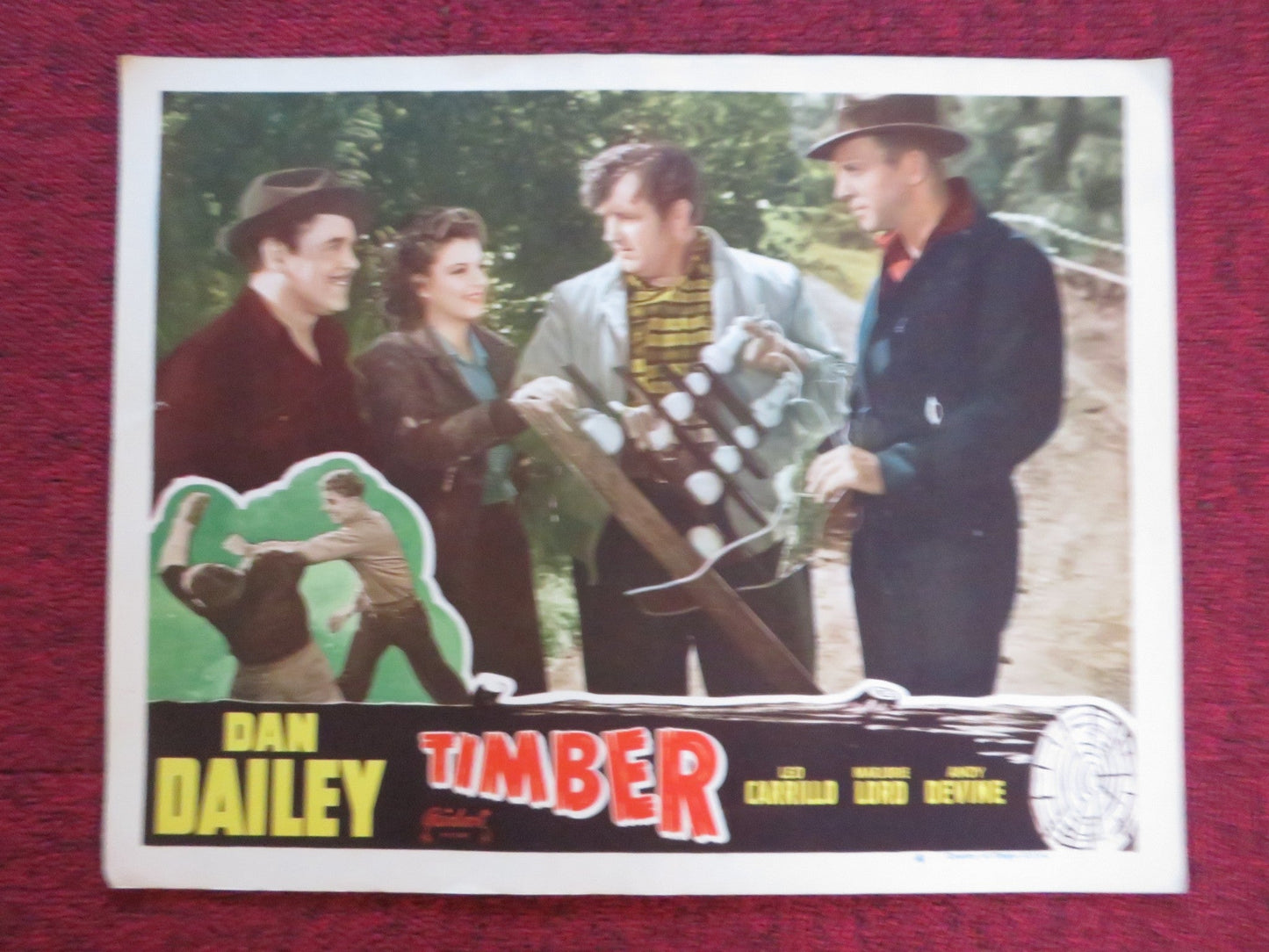 TIMBER! US LOBBY CARD FULL SET DAN DAILEY LEO CARRILLO R1948 Rendezvous Cinema Movie posters