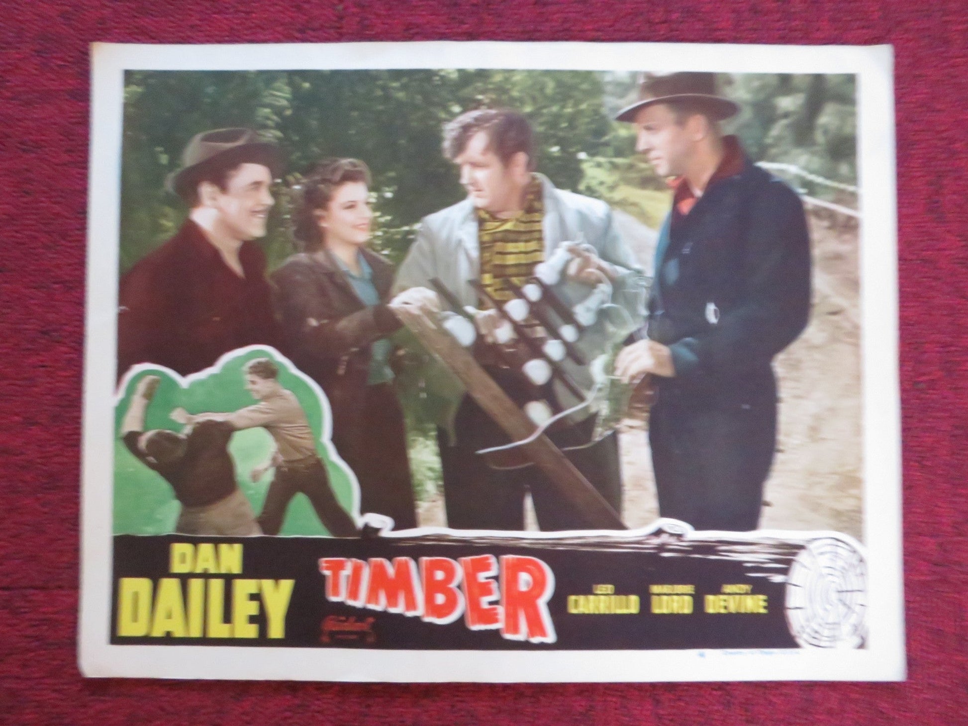 TIMBER! US LOBBY CARD FULL SET DAN DAILEY LEO CARRILLO R1948 Rendezvous Cinema Movie posters