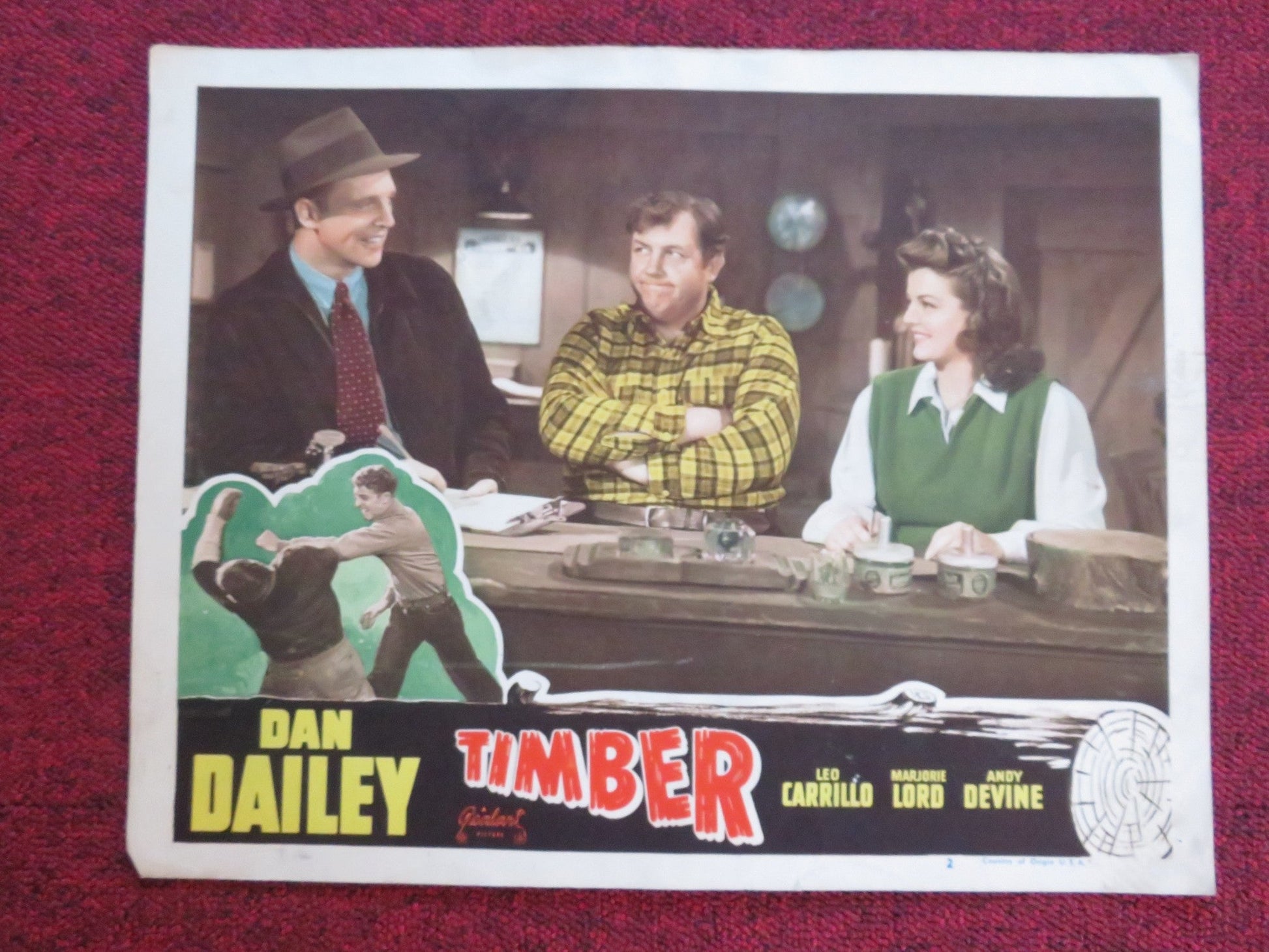 TIMBER! US LOBBY CARD FULL SET DAN DAILEY LEO CARRILLO R1948 Rendezvous Cinema Movie posters