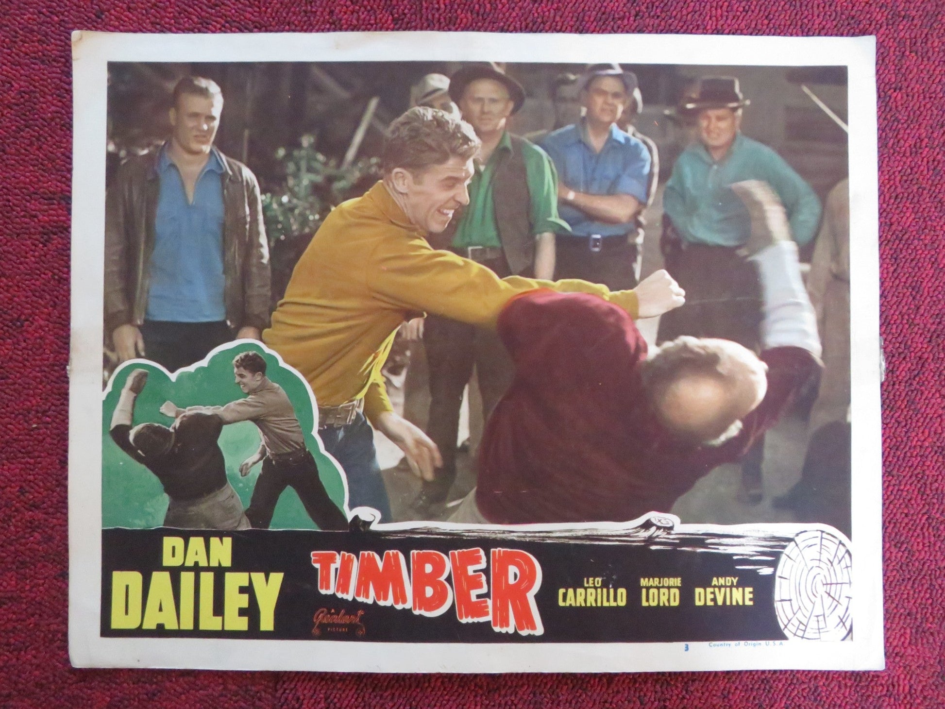 TIMBER! US LOBBY CARD FULL SET DAN DAILEY LEO CARRILLO R1948 Rendezvous Cinema Movie posters