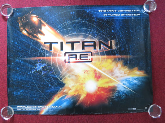 TITAN A. E. UK QUAD ROLLED POSTER DREW BARRYMORE JIM BREUER 2000 Rendezvous Cinema Movie posters