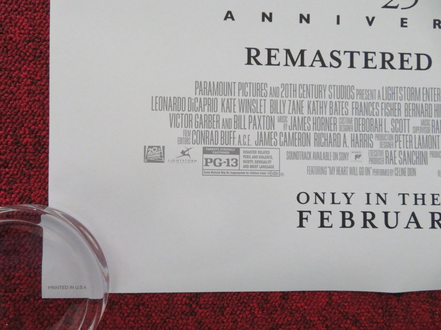 TITANIC - 25TH ANNIVERSARY - A US ONE SHEET ROLLED POSTER LEONARDO DICAPRIO 2023 Movie posters