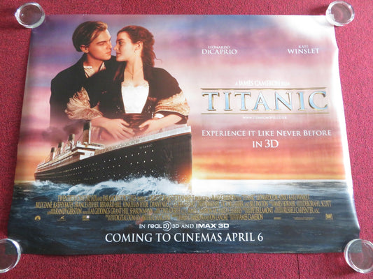 TITANIC 3D - A UK QUAD ROLLED POSTER LEONARDO DICAPRIO KATE WINSLET 2012 Rendezvous Cinema Movie posters