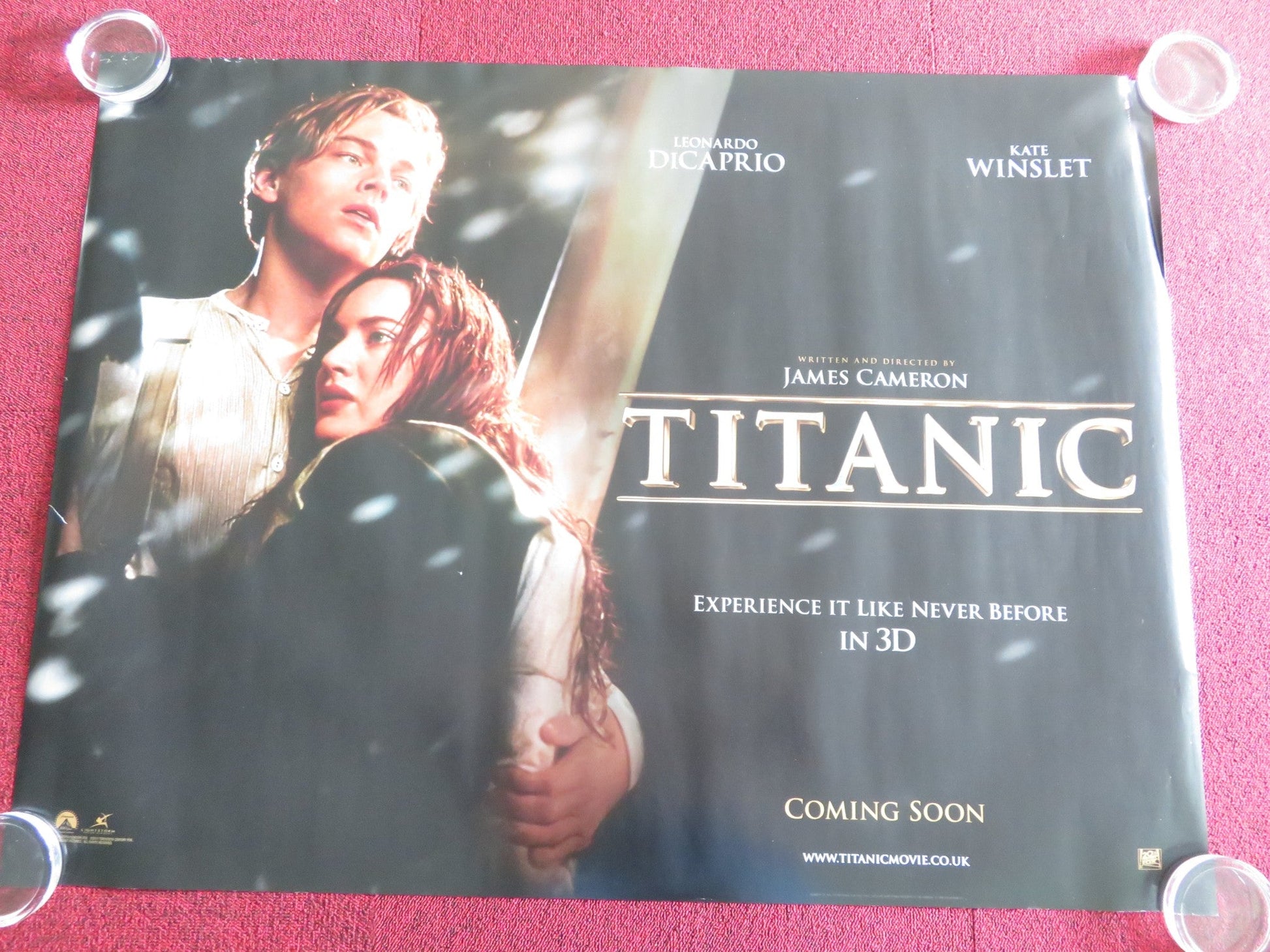 TITANIC 3D - B UK QUAD ROLLED POSTER LEONARDO DICAPRIO KATE WINSLET 2011 Rendezvous Cinema Movie posters