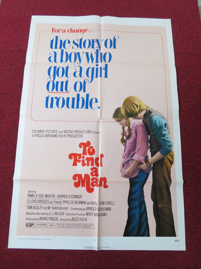 TO FIND A MAN FOLDED US ONE SHEET POSTER PAMELA SUE MARTIN DARREN O'CONNOR 1971 Rendezvous Cinema Movie posters
