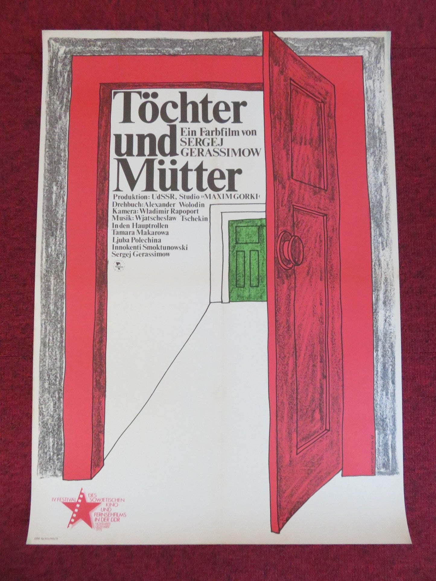 TOCHTER UND MUTTER GERMAN POSTER ROLLED INNOKENTIY SMOKTUNOVSKIY MAKAROVA 1975 Rendezvous Cinema Movie posters