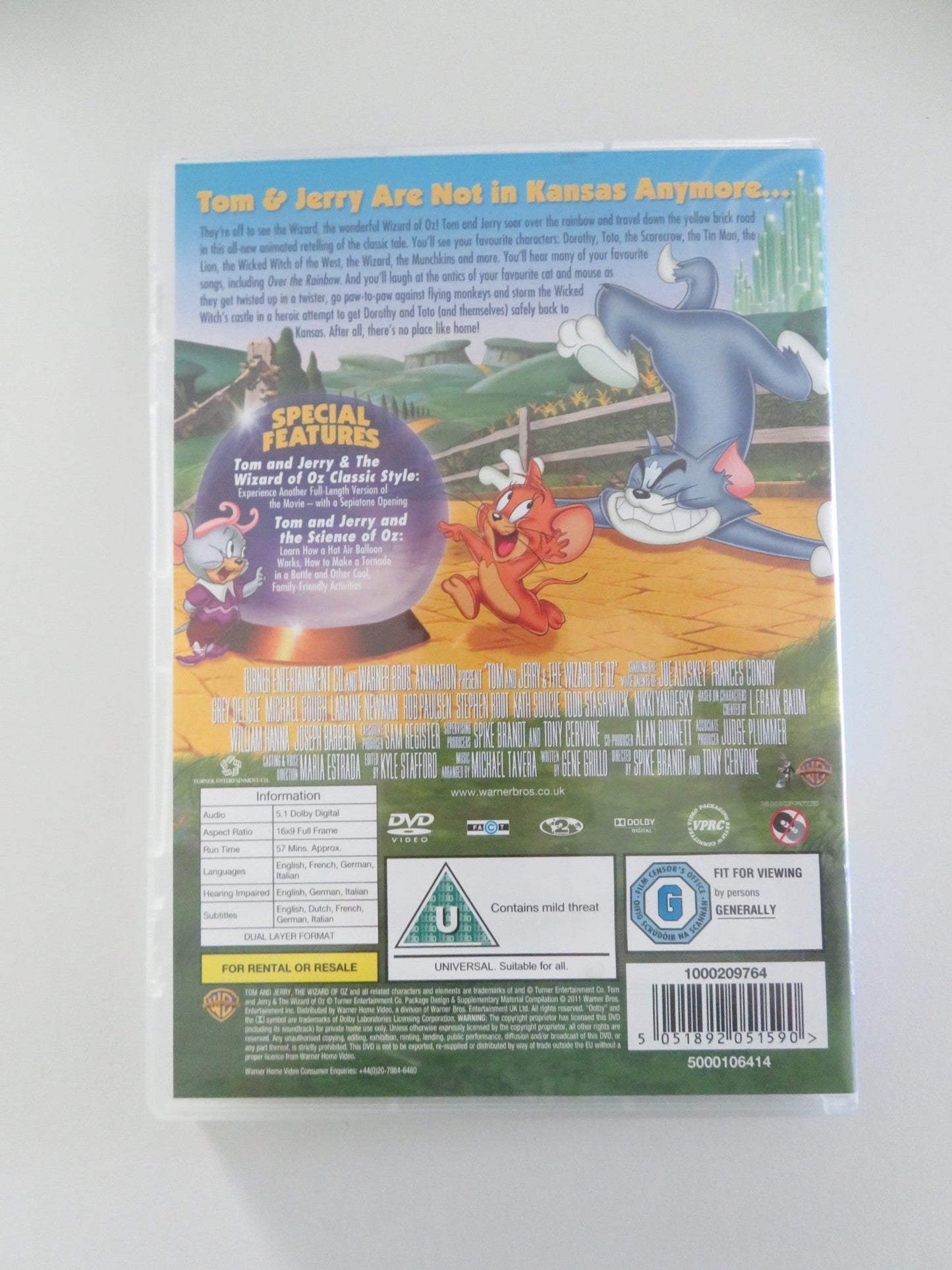 TOM AND JERRY AND THE WIZARD OF OZ (DVD) GREY DELISLE JOE ALASKEY 2011 REGION 2 Movie posters