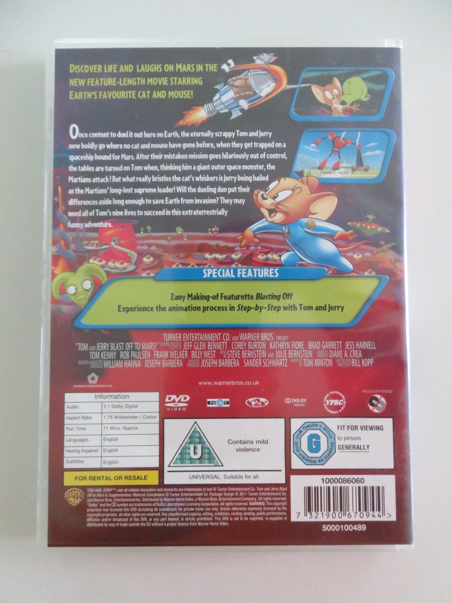 TOM AND JERRY BLAST OFF TO MARS (DVD) JEFF BENNETT COREY BURTON 2005 REGION 2 Movie posters