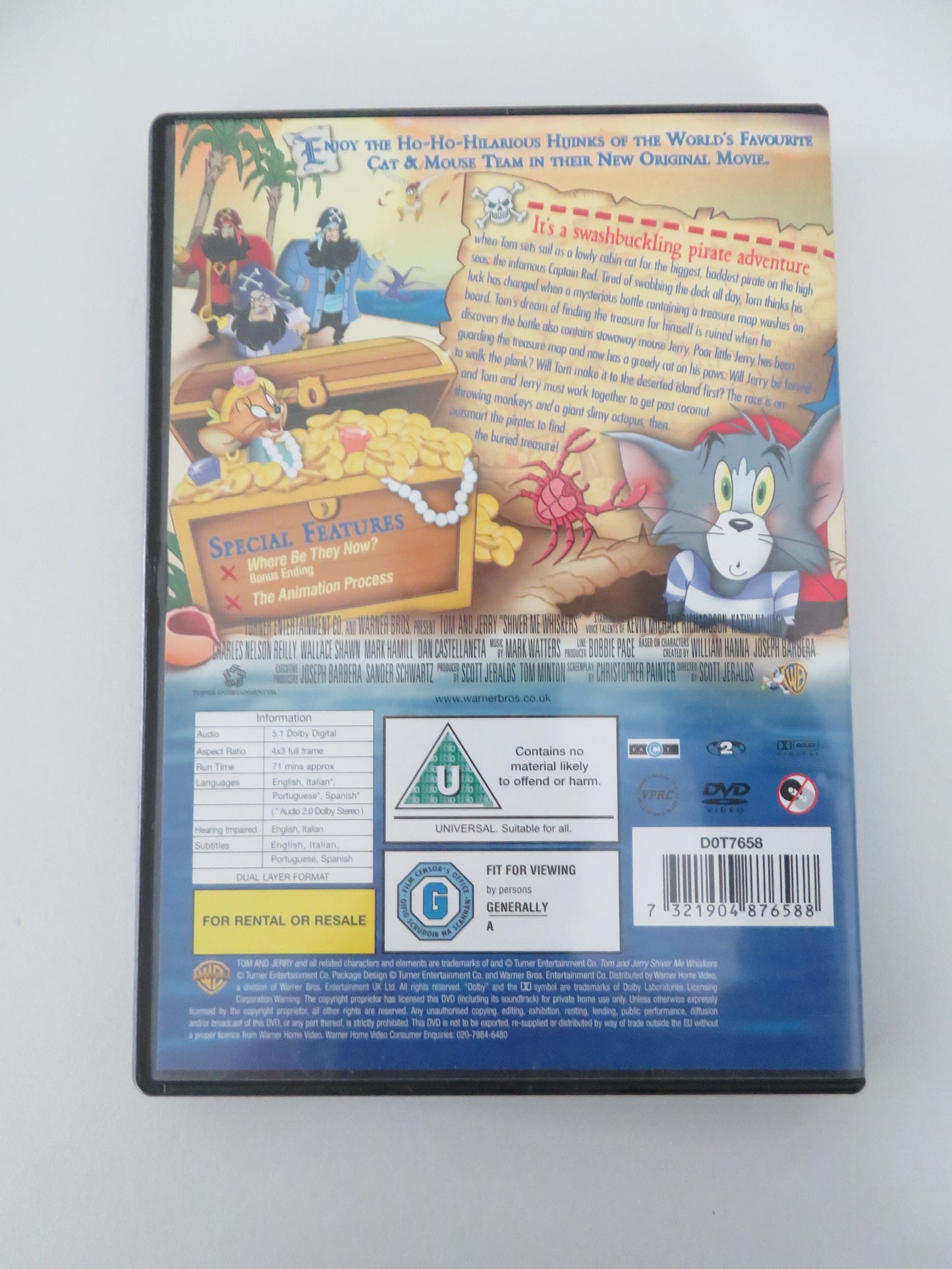 Tom and Jerry in Shiver Me Whiskers (DVD) Mark Hamill 2006 Region 2 Movie posters
