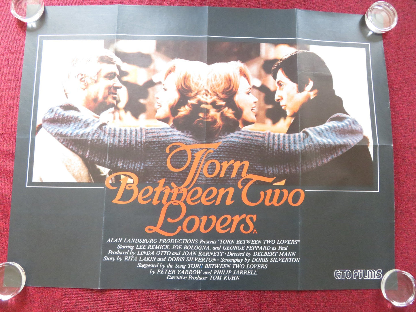 TORN BETWEEN TWO LOVERS UK QUAD ROLLED POSTER LEE REMICK GEORGE PEPPARD 1979 Rendezvous Cinema Movie posters