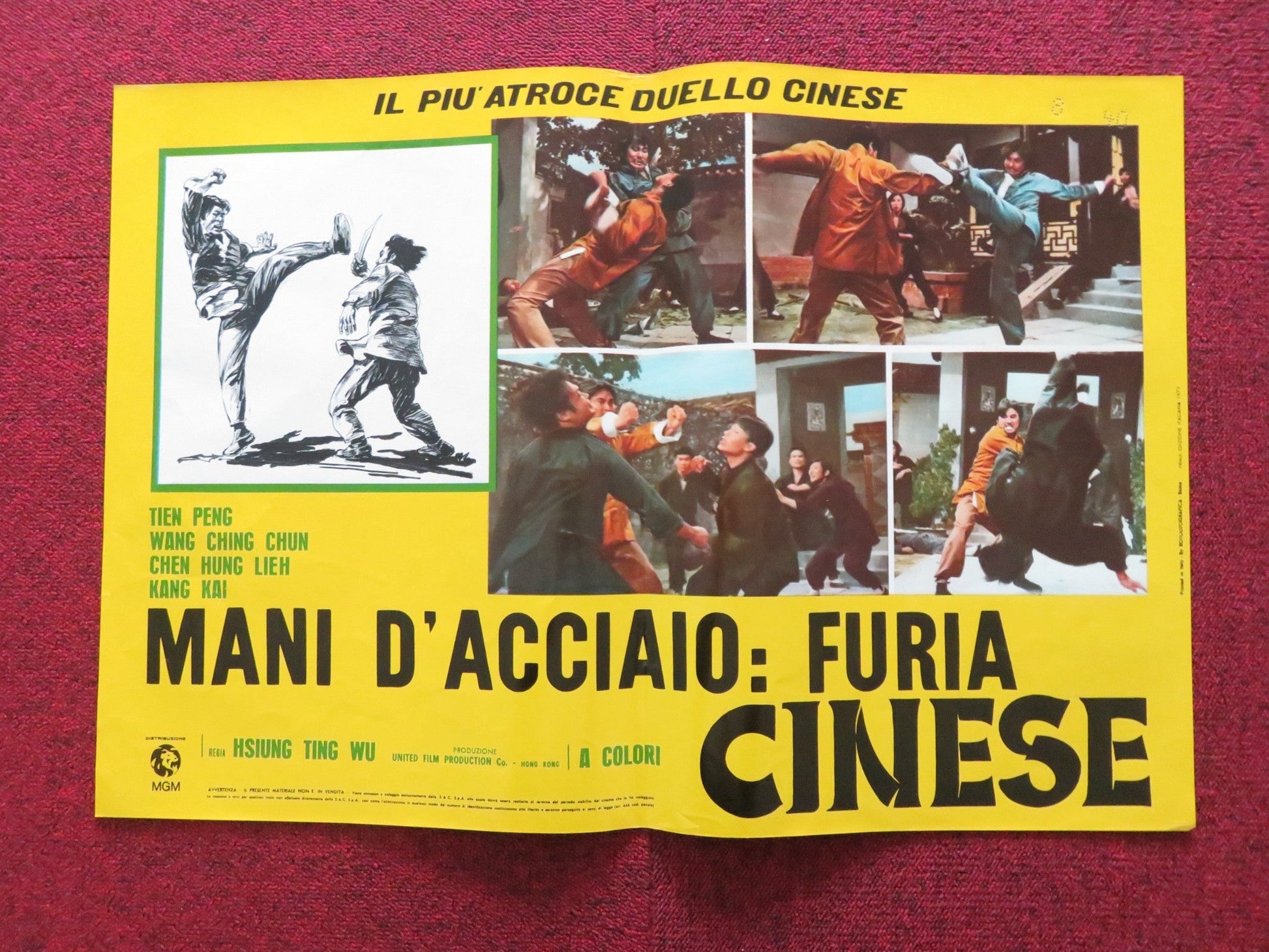 TOUGH DUEL ITALIAN FOTOBUSTA POSTER PENG TIEN JING JUN WANG 1973 Rendezvous Cinema Movie posters