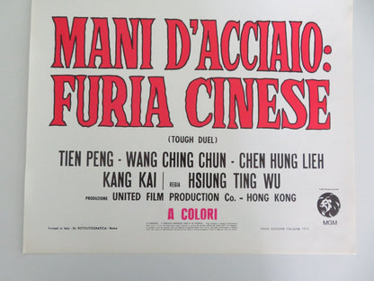 TOUGH DUEL ITALIAN LOCANDINA POSTER PENG TIEN KAI KANG 1973 Movie posters