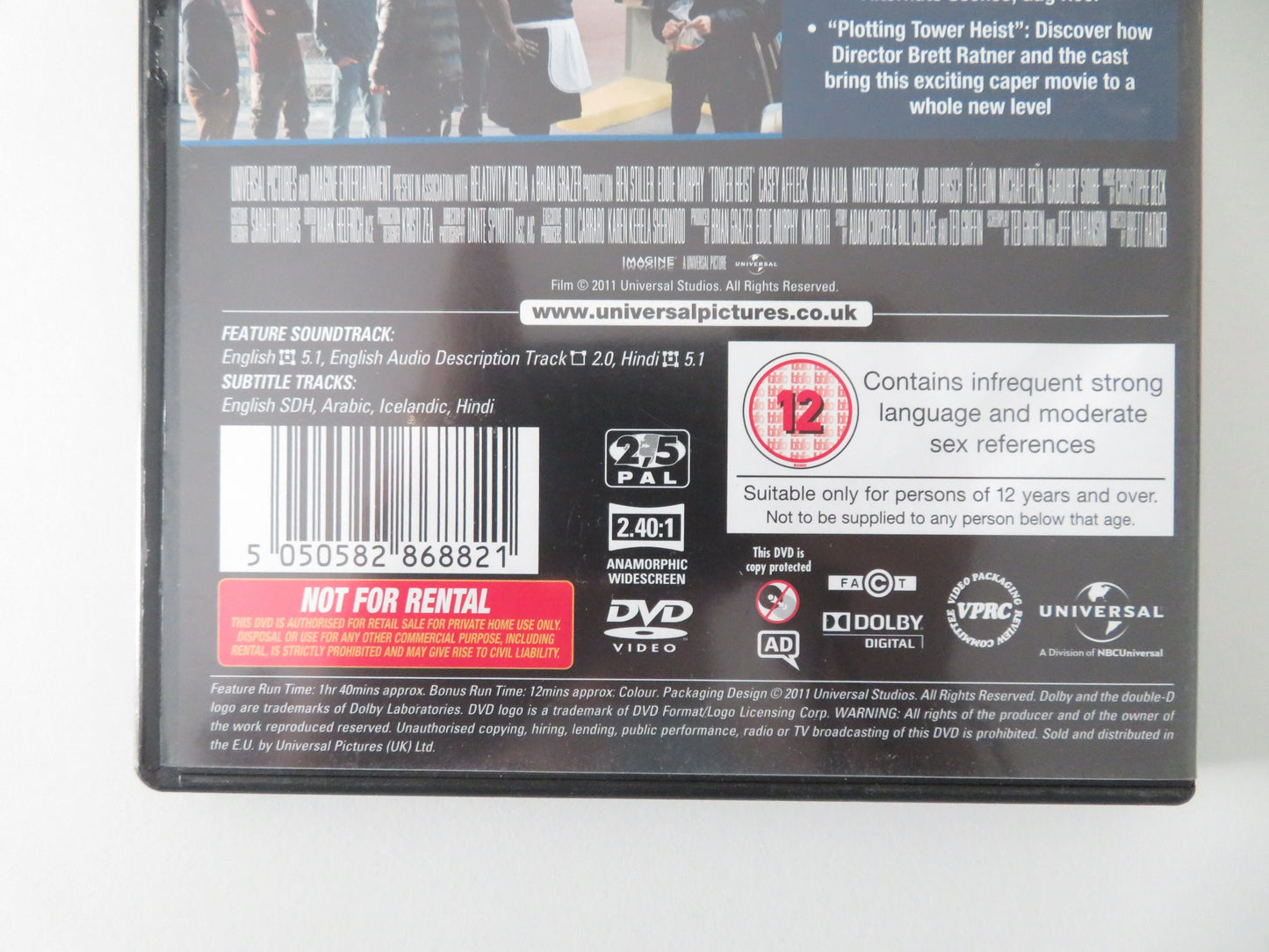 Tower Heist (DVD) Eddie Murphy Ben Stiller Casey Affleck 2011 Region 2, 5 Movie posters