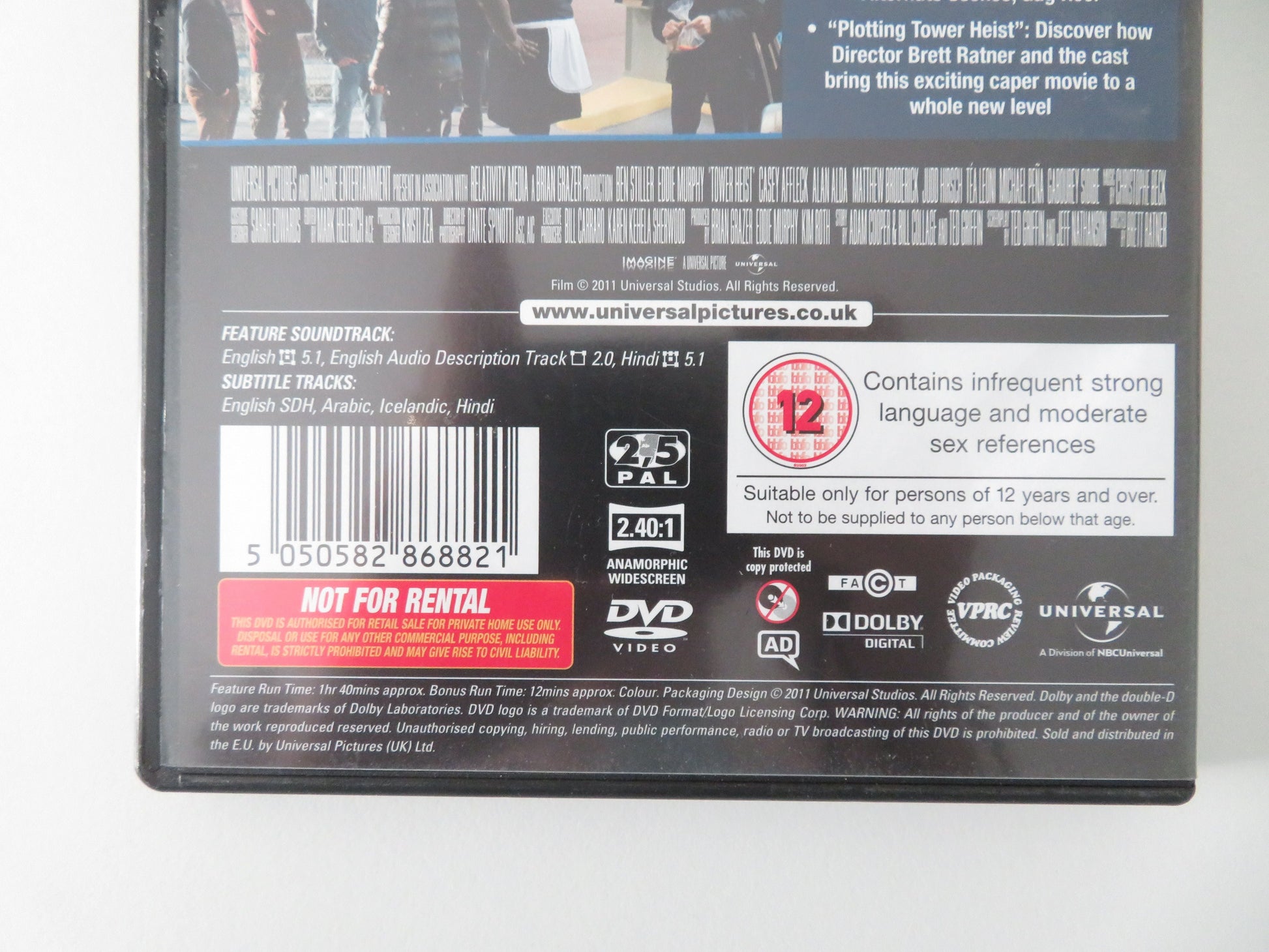 Tower Heist (DVD) Eddie Murphy Ben Stiller Casey Affleck 2011 Region 2, 5 Movie posters