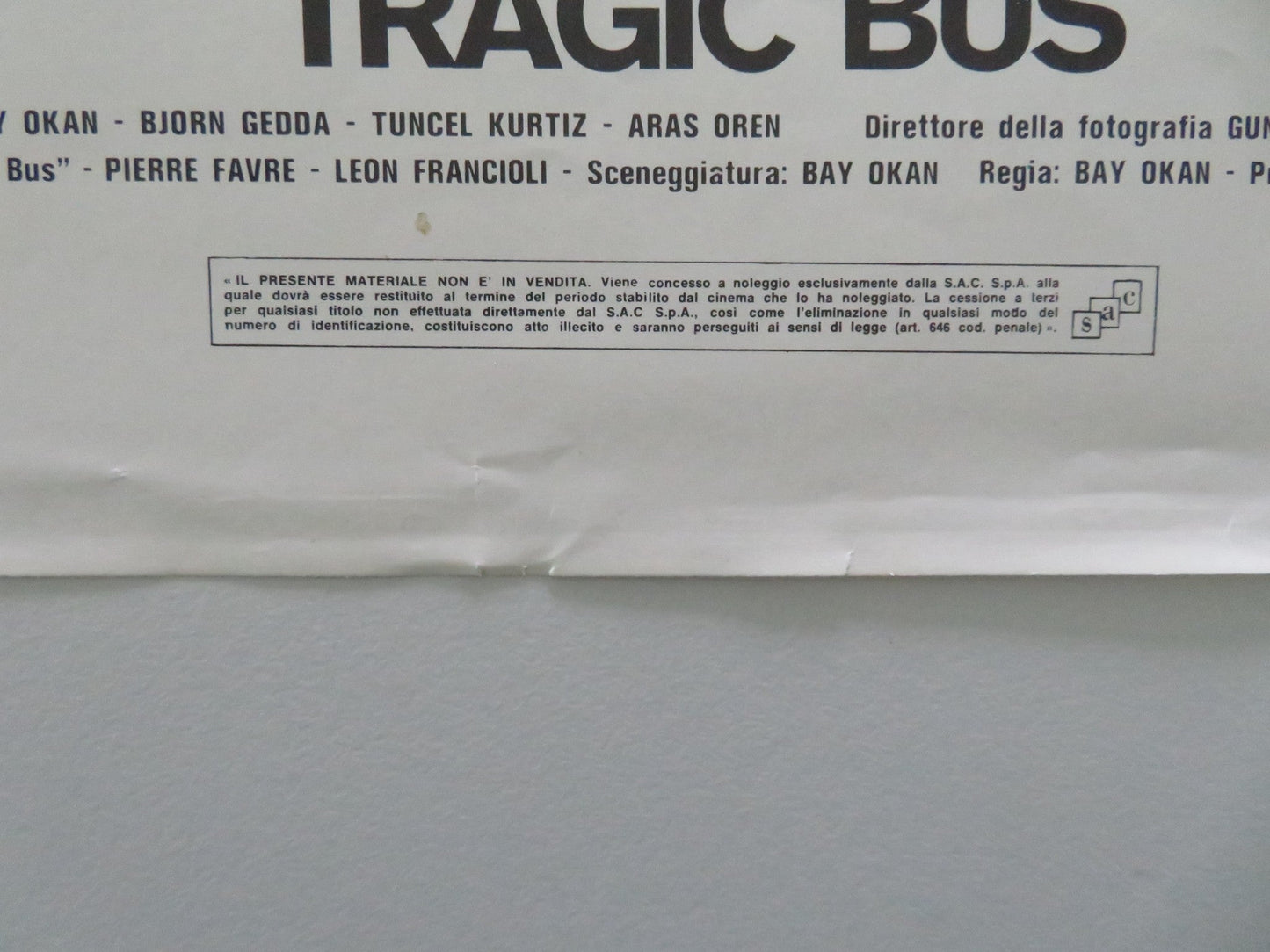 TRAGIC BUS ITALIAN LOCANDINA POSTER BAY OKAN BJORN GEDDA TUNCEL KURTIZ 1977 Movie posters