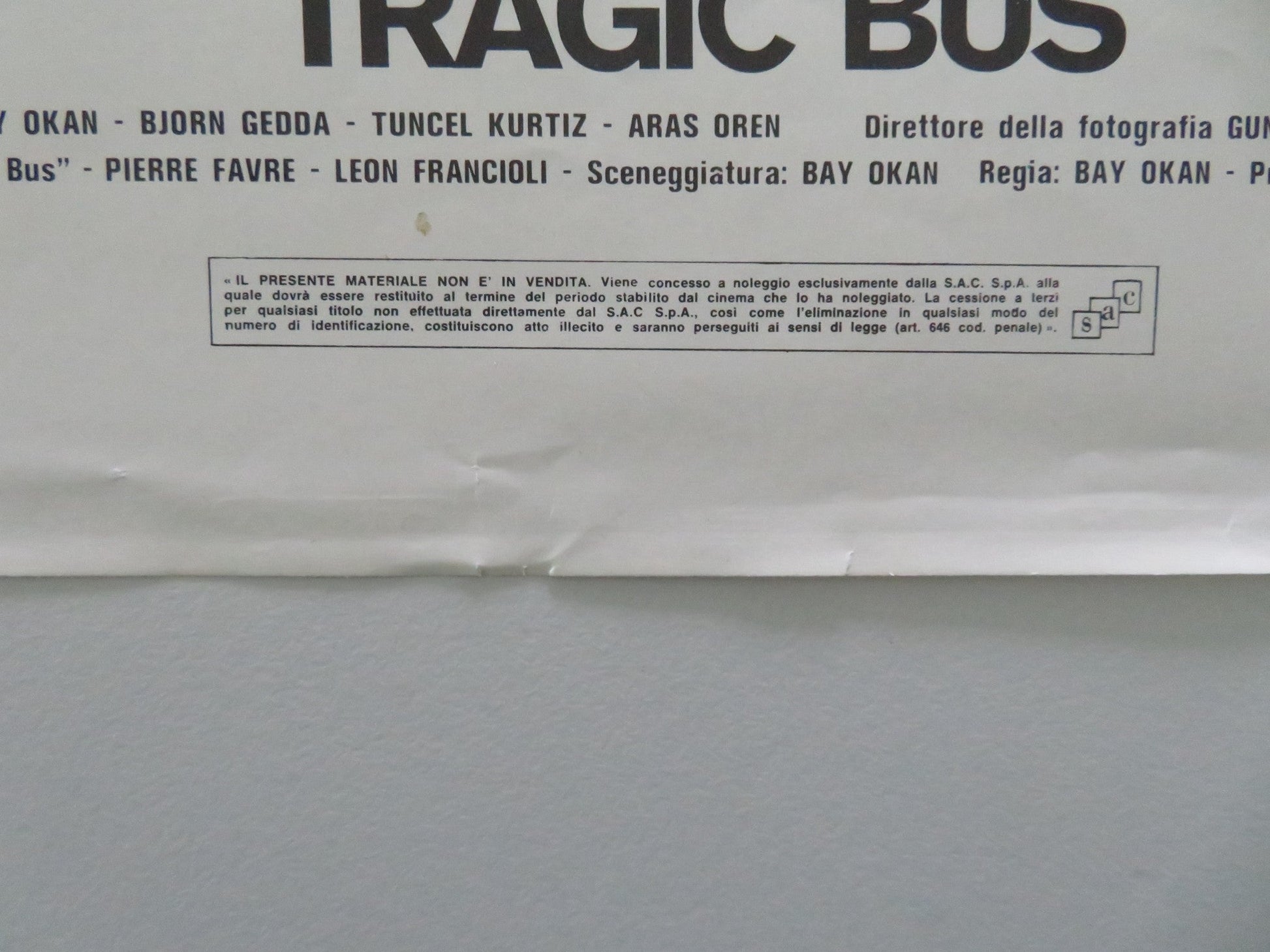 TRAGIC BUS ITALIAN LOCANDINA POSTER BAY OKAN BJORN GEDDA TUNCEL KURTIZ 1977 Movie posters