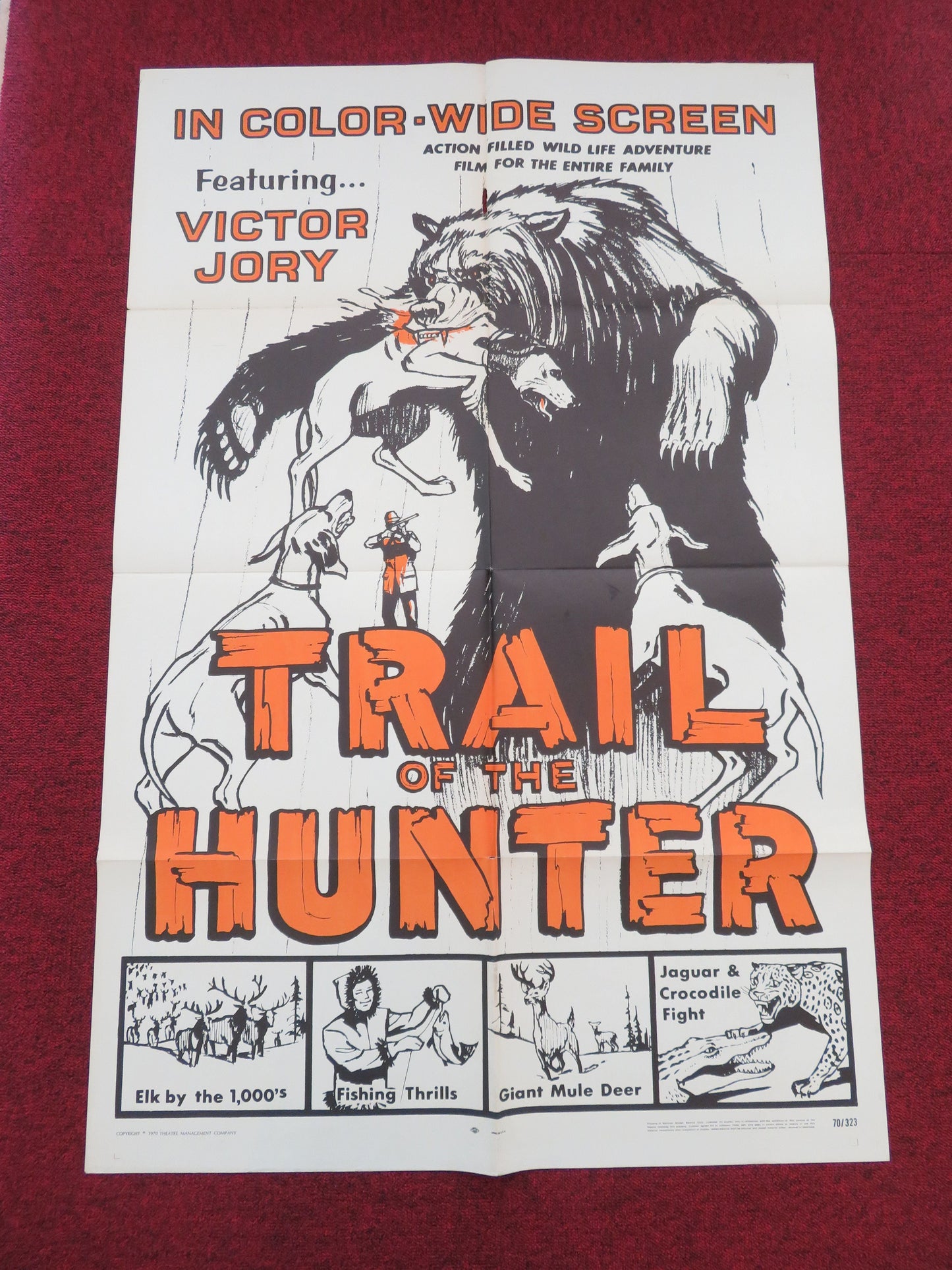 Trail of the Hunter Folded US One Sheet Poster Victor Jory Danny Thompson 1970 Movie posters