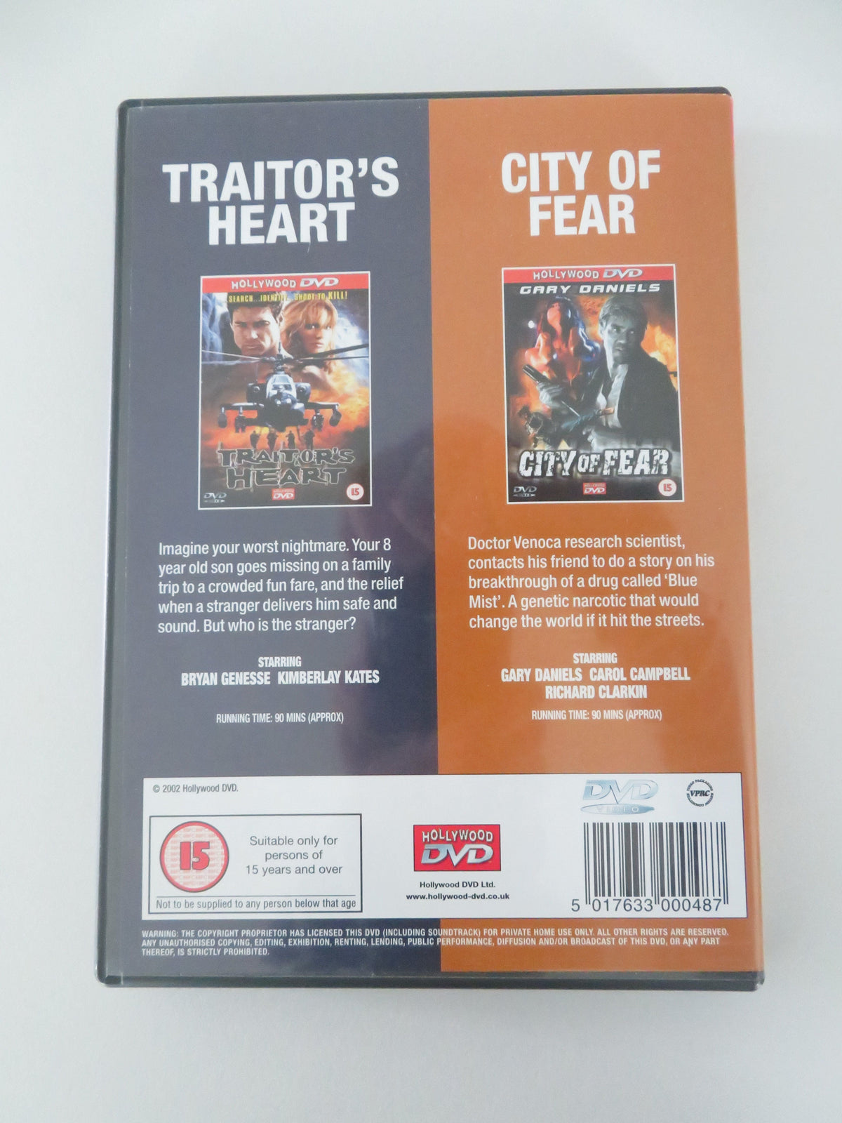 Traitor's Heart and City of Fear Double Bill (DVD) Bryan Genesse 1999 Region 2 Movie posters