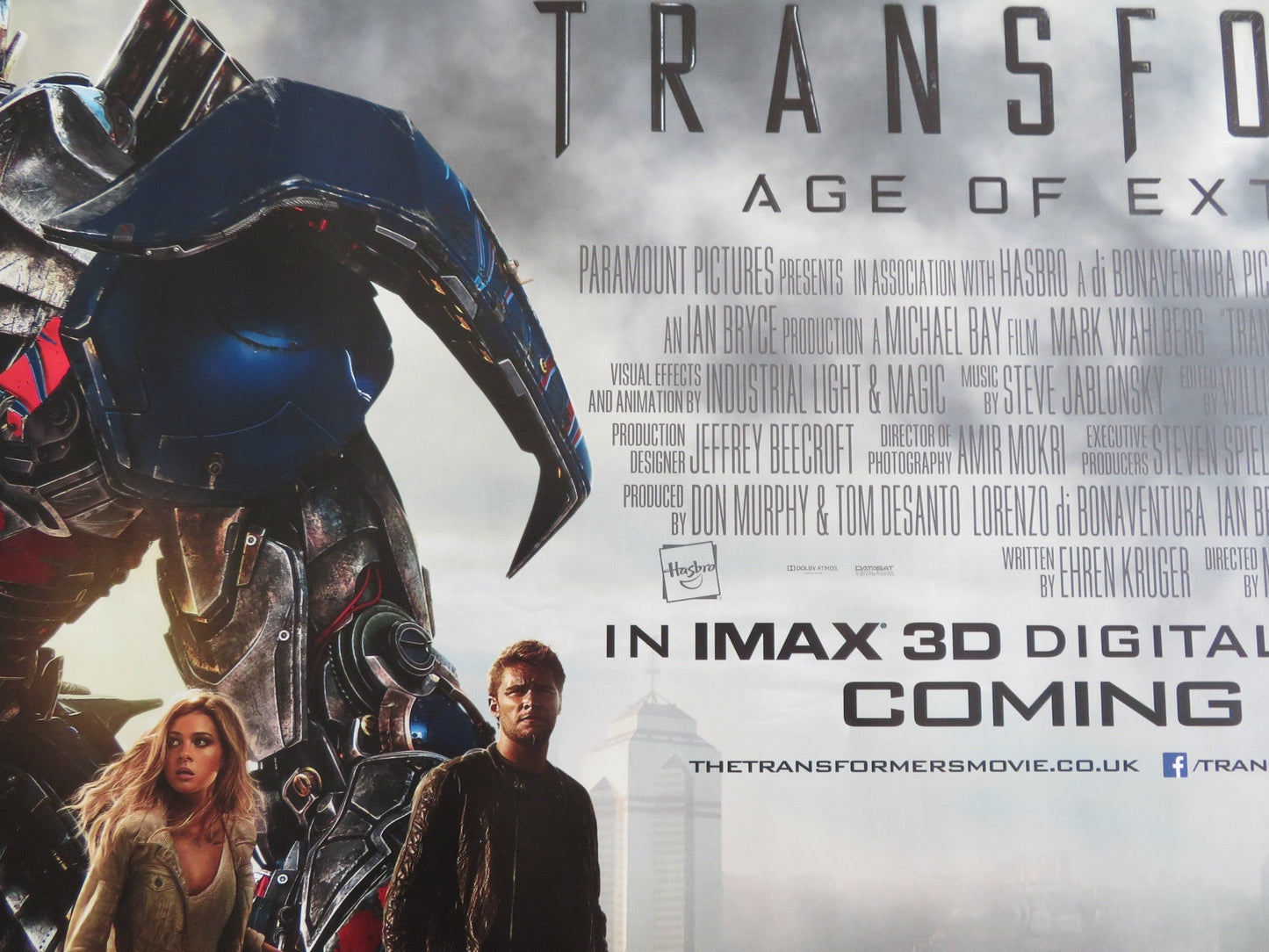 TRANSFORMERS: AGE OF EXTINCTION UK QUAD ROLLED POSTER MARK WAHLBERG 2014 Rendezvous Cinema Movie posters